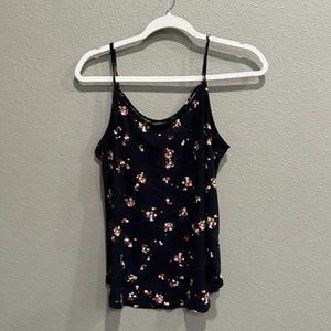 Kaileigh Felda Lattice Back Detail Knit Tank (S) Navy